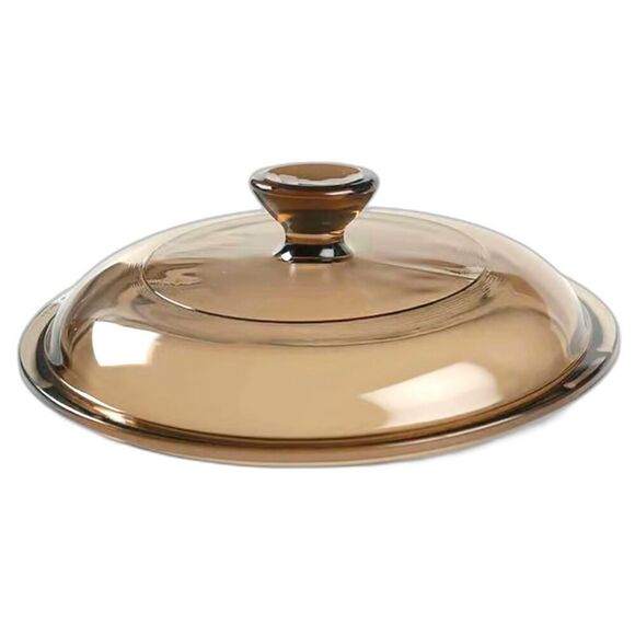 Visions Amber by Corning Glass Lid V-1-C for 1 qt. Pan or Casserole Pyrex Round - Picture 1 of 6